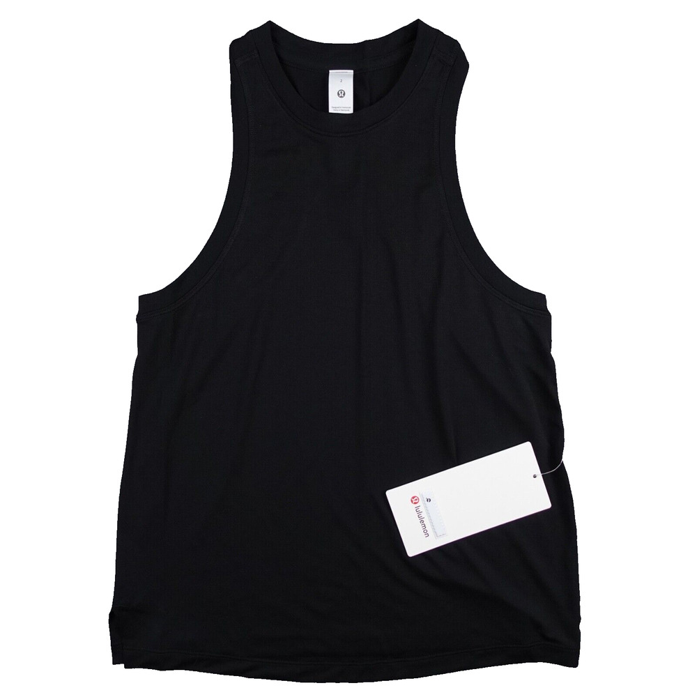 New Lululemon Size 4 Ultralight Hip Length Lightweight Tank Top BLK Black $48